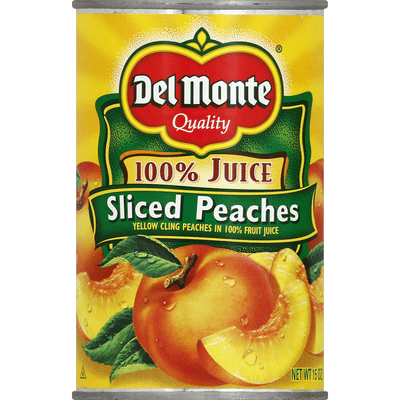 Del Monte 100% Juice Sliced Peaches
