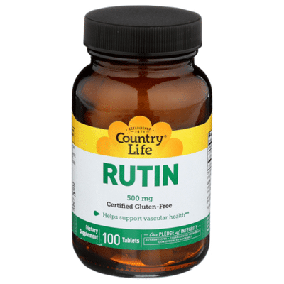 Country Life Rutin 500 Mg Helps Support Vascular Health Dietary Supplement Tablets