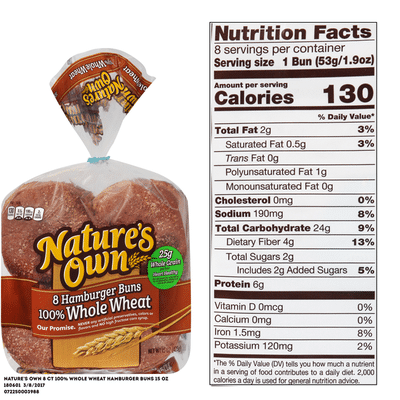 Nature's Own Whole Wheat Hamburger Buns