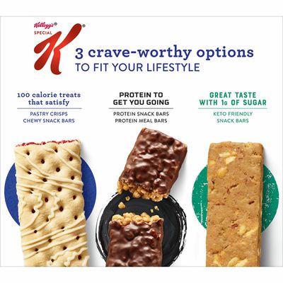 Kellogg's Special K Pastry Crisps, Breakfast Bars, 100 Calorie Snacks, Strawberry