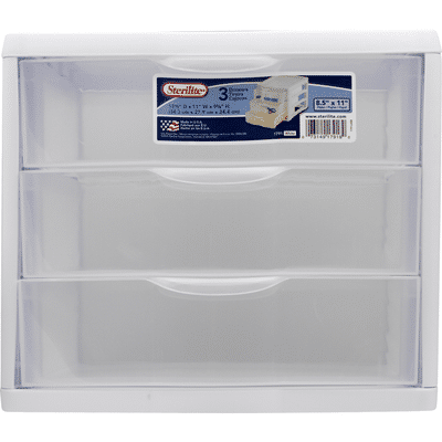 Sterilite Drawers, White