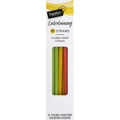 Signature Home Straws, Flexible, Neon