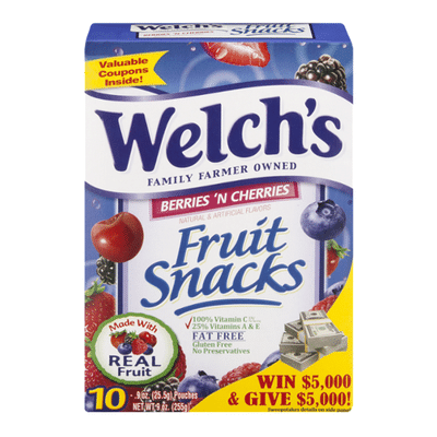 Welch's Fruit Snacks, Berries 'n Cherries