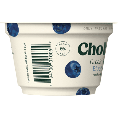 Chobani Yogurt, Greek, Non-Fat, Blueberry on the Bottom