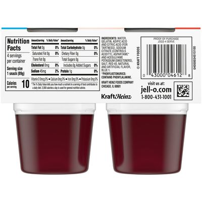 Jell-O Raspberry Sugar Free Ready-to-Eat Gelatin Snacks