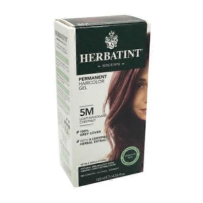 Herbatint 5 M Light Mahogany Chestnut Permanent Herbal Haircolour Gel