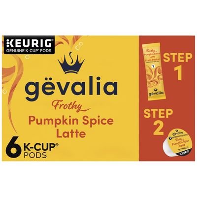 Gevalia Pumpkin Spice Latte Espresso Coffee K Cup Pods Latte Froth Packets 6 17 Oz Instacart