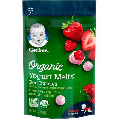 Gerber Organic Freeze-Dried Yogurt & Fruit Snacks, Red Berries