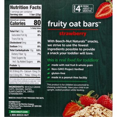 Beech-Nut Naturals Strawberry Fruity Oat Bars