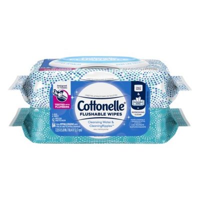 Cottonelle Flushable Wet Wipes Flip-Top Pack
