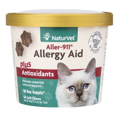NaturVet Aller-911 Allergy Aid Soft Chews Plus Antioxidants For Cats