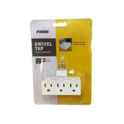 Prime Wire & Cable White 3-Outlet Swivel Tap