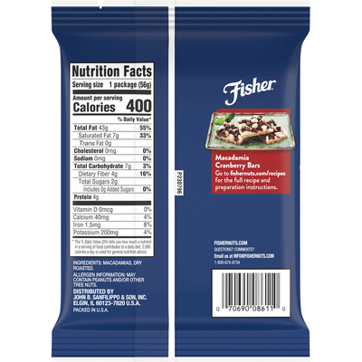 Fisher Macadamias, Chopped