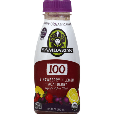 Sambazon Juice Blend, Superfood, Organic, Strawberry + Lemon + Acai Berry
