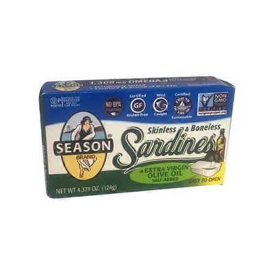 Season Brand Skinless 7 & Boneless Sardines In Extra Virgin Olive Oil