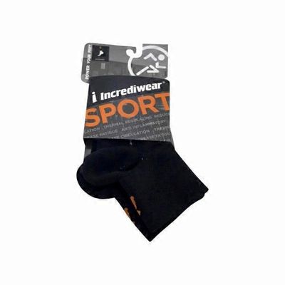 Incrediwear Small Quarter Style Black Orange Sport Socks
