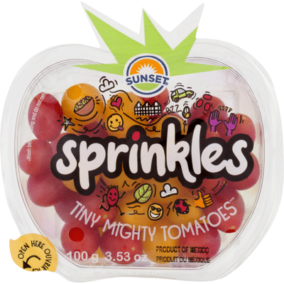 Sunset Tomatoes, Tiny Mighty, Sprinkles, Carton