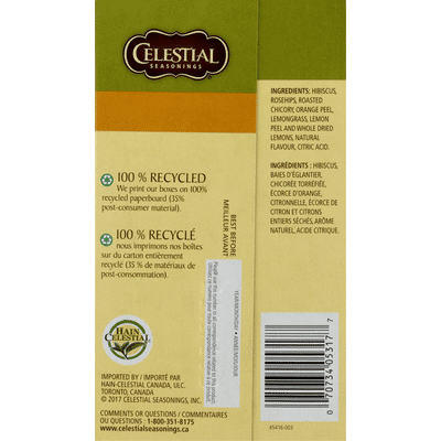 Celestial Seasonings Lemon Zinger Caffeine Free Herbal Tea