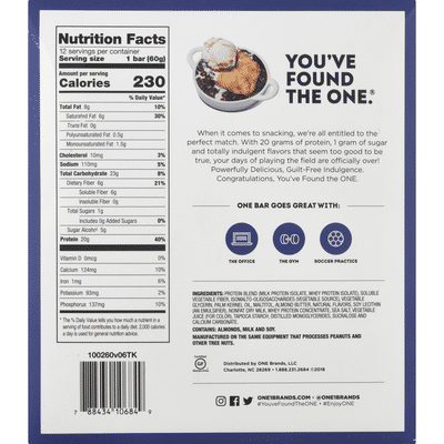 One Protein Bar Blueberry Cobbler Flavored 12 Each Instacart