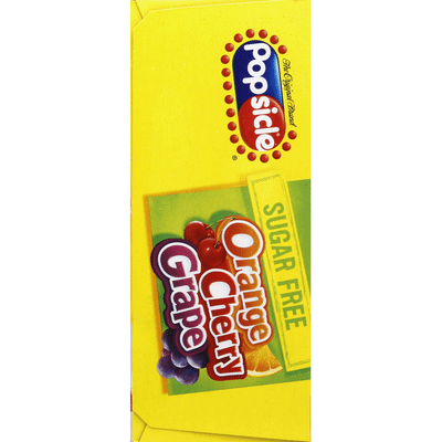 Popsicle Ice Pops Sugar Free Orange Cherry Grape