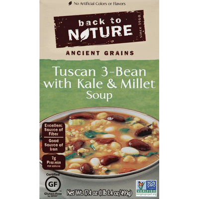 Back to Nature Soup, Tuscan 3-Bean with Kale & Millet