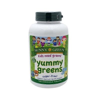 Sunny Green Kids Need Greens Yummy Greens Sour Apple Chewable Tablets