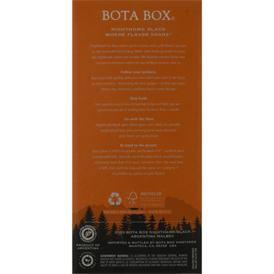 Bota Box Malbec, Dark, Nighthawk Black