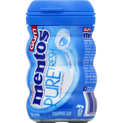 Mentos Gum, Sugarfree, Fresh Mint