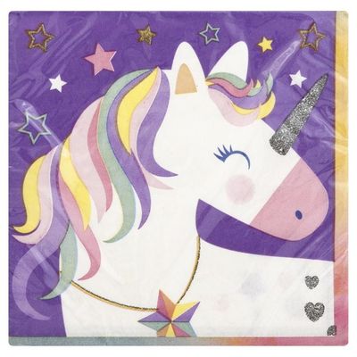 Unique Napkins, Stars & Unicorn, 2 Ply