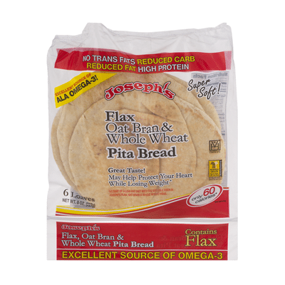 Josephs Pita Bread, Flax, Oat Bran & Whole Wheat