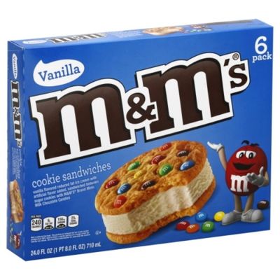 M&M's Cookie Sandwiches With Vanilla Ice Cream