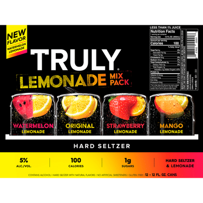 TRULY Hard Seltzer Lemonade Variety Pack, Spiked & Sparkling Water