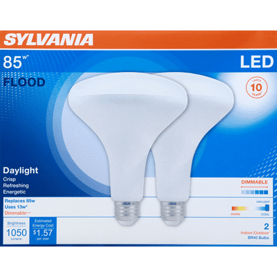 SYLVANIA Light Bulbs, LED, Flood, Daylight, 13 Watts