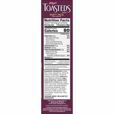 Kellogg's Toasteds Crackers, Toasted Crackers, Variety Pack