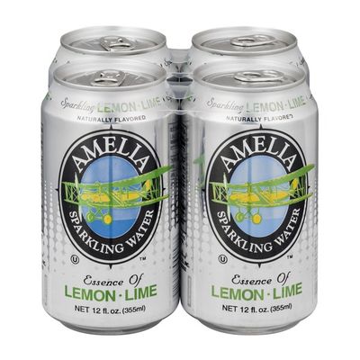 Amelia Sparkling Water Lemon-Lime - 4 PK