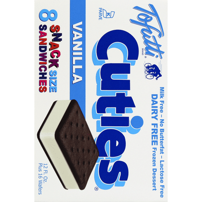 Cuties Tofutti Dairy Free Frozen Dessert Sandwiches Vanilla - 8 CT