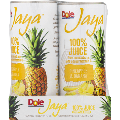 Dole 100% Juice, Pineapple & Banana, 4 Pack