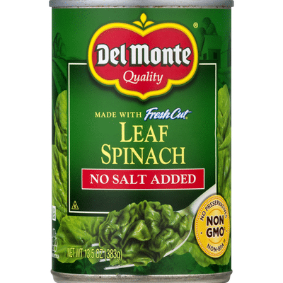 Del Monte Leaf Spinach, No Salt Added