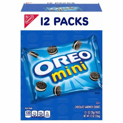Oreo Mini Chocolate Sandwich Cookies, Original Flavor, 12 Snack Packs