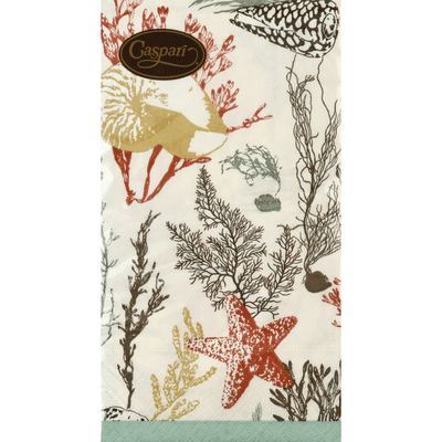 Caspari Napkins, Marine Study Ivory, Triple-Ply