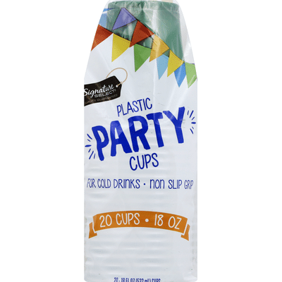 Signature Select Plastic Cups, Party, 18 Ounces