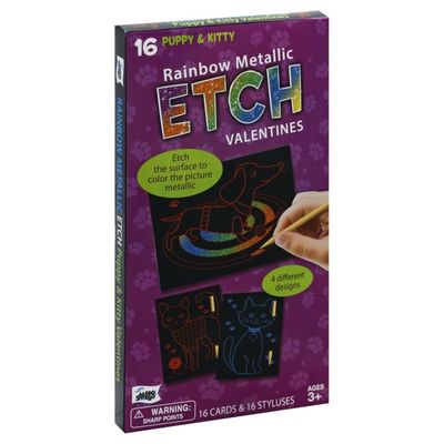 Mello Smello Cards & Stylus, Etch Valentines, Rainbow Metallic