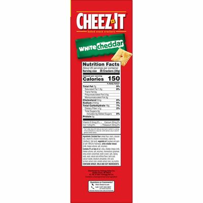 Cheez-It Cheese Crackers, Baked Snack Crackers, Office and Kids Snacks, White Cheddar