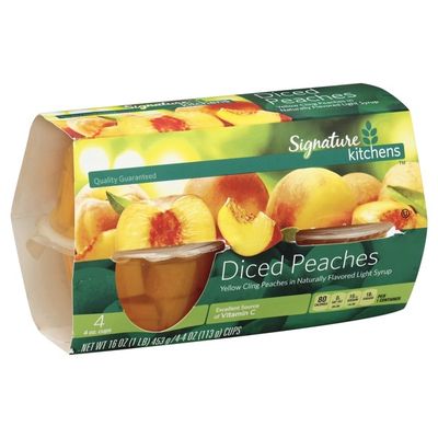 Signature Kitchens Yellow Cling Diced Peaches In 100% Fruit Juice