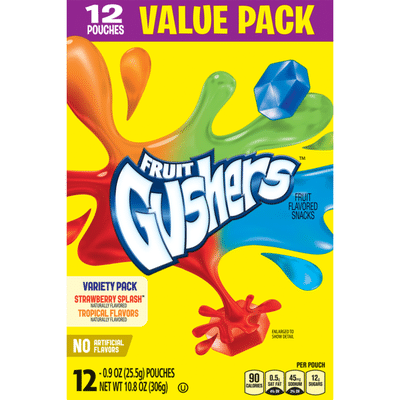 Betty Crocker Fruit Snacks, Gushers, Variety Snack Pack