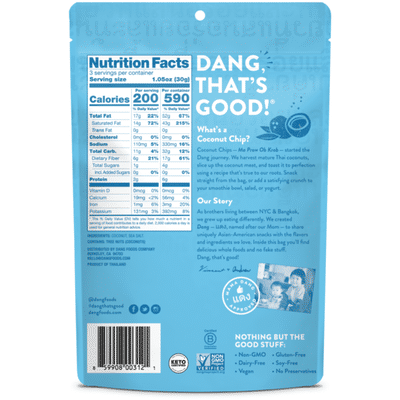 Dang Lightly Salted Coconut Chips, Unsweetened, Keto