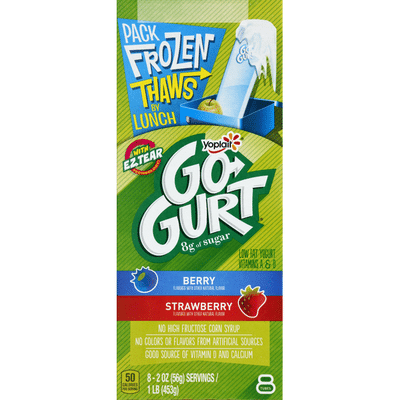 Yoplait Yogurt, Low Fat, Berry, Strawberry, Tubes