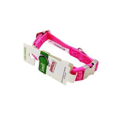 Petco Adjustable Pink & White Dotted Dog Collar