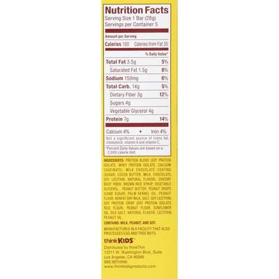 thinkKids Protein Bars Peanut Butter Cup