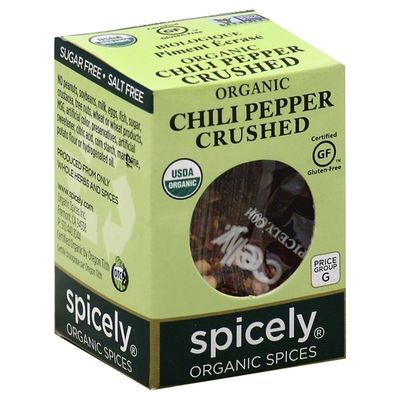 Spicely Organics Chili Pepper, Crushed, Organic